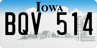 IA license plate BQV514