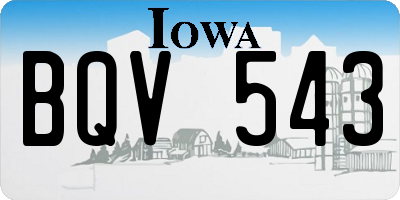 IA license plate BQV543