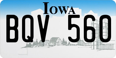 IA license plate BQV560