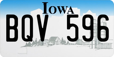 IA license plate BQV596
