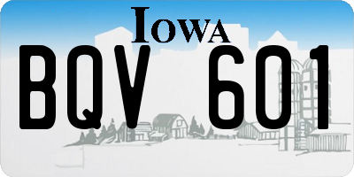 IA license plate BQV601