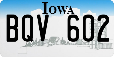IA license plate BQV602