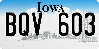 IA license plate BQV603