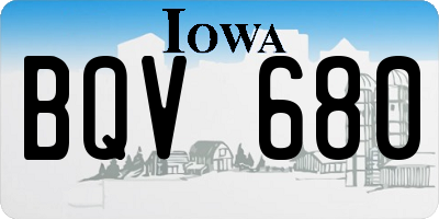 IA license plate BQV680