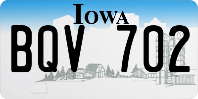 IA license plate BQV702