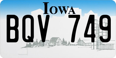IA license plate BQV749