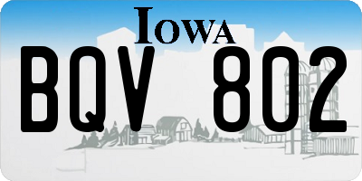 IA license plate BQV802