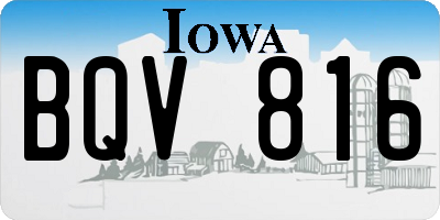 IA license plate BQV816