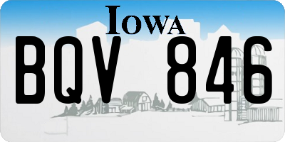 IA license plate BQV846
