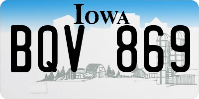 IA license plate BQV869
