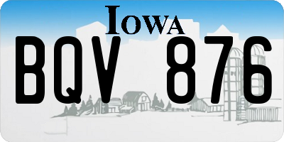 IA license plate BQV876
