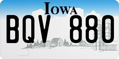 IA license plate BQV880