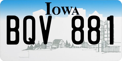IA license plate BQV881