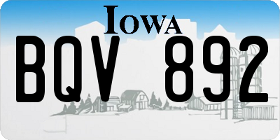IA license plate BQV892