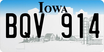IA license plate BQV914