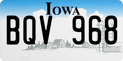 IA license plate BQV968