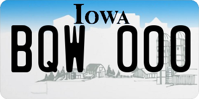 IA license plate BQW000