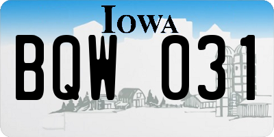 IA license plate BQW031