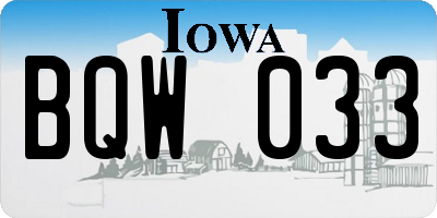 IA license plate BQW033