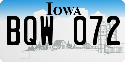 IA license plate BQW072