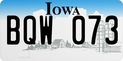 IA license plate BQW073