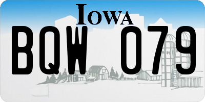 IA license plate BQW079