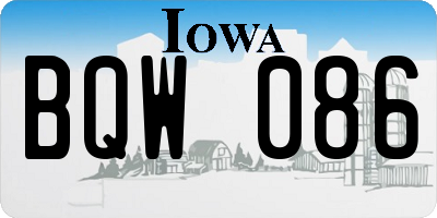IA license plate BQW086