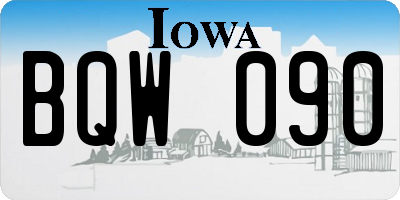 IA license plate BQW090