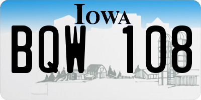 IA license plate BQW108