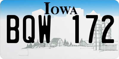 IA license plate BQW172