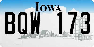 IA license plate BQW173