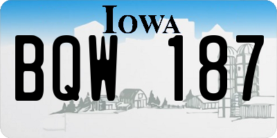 IA license plate BQW187