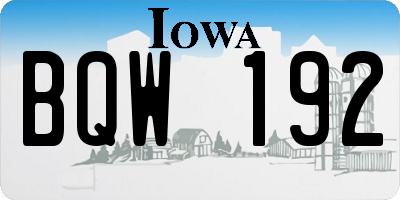 IA license plate BQW192