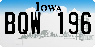 IA license plate BQW196