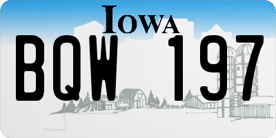 IA license plate BQW197