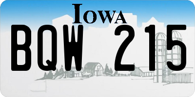 IA license plate BQW215