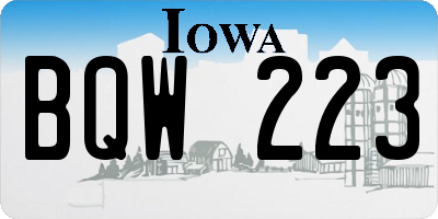 IA license plate BQW223