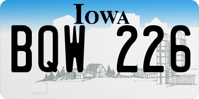 IA license plate BQW226