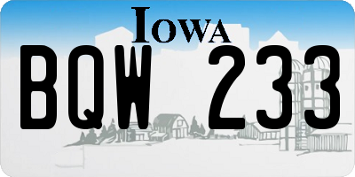 IA license plate BQW233