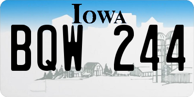 IA license plate BQW244