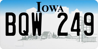 IA license plate BQW249