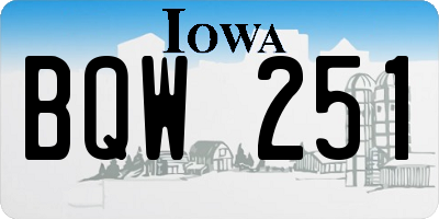 IA license plate BQW251