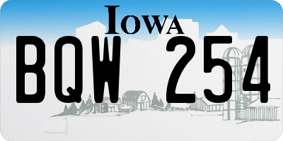 IA license plate BQW254