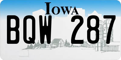 IA license plate BQW287