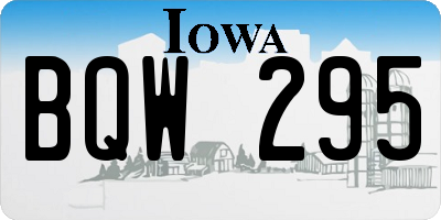 IA license plate BQW295