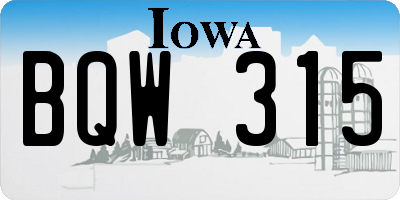 IA license plate BQW315
