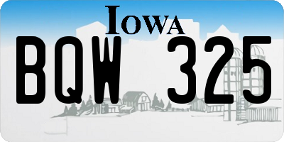 IA license plate BQW325