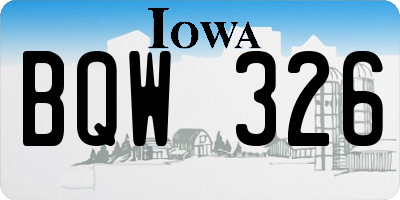 IA license plate BQW326