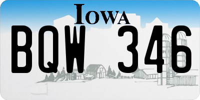 IA license plate BQW346