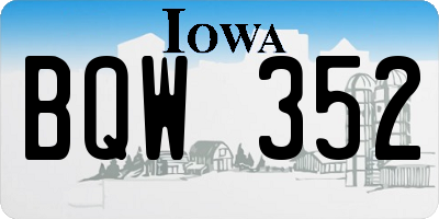 IA license plate BQW352